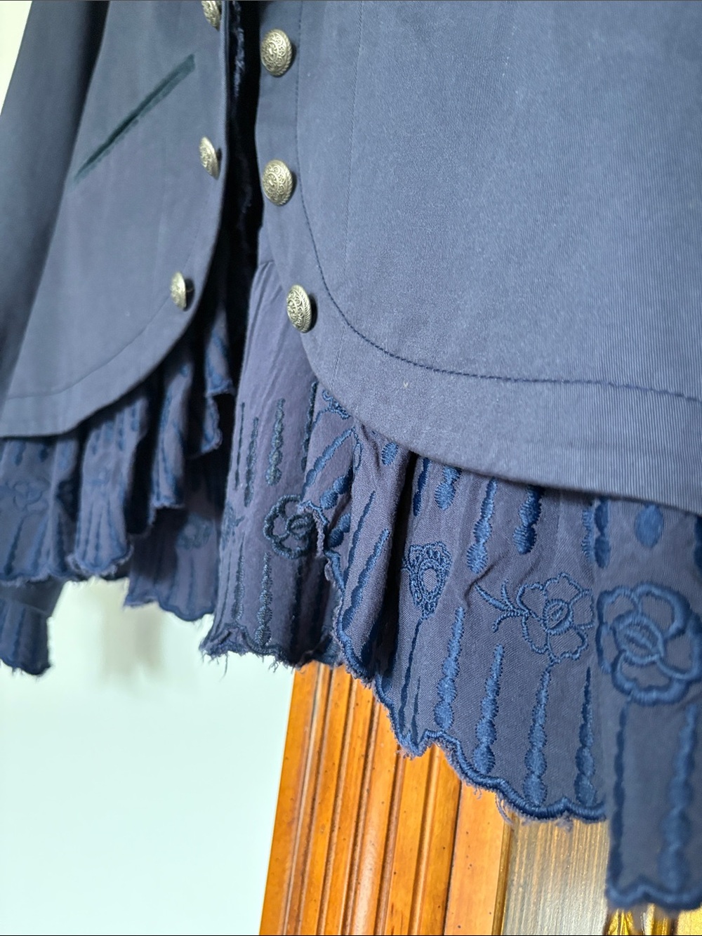 SUNDANCE Carolina Ruffle Military Velvet Blazer - Picture 3 of 12